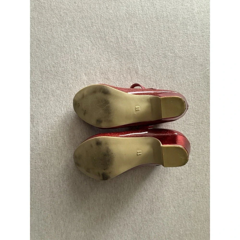 Minnie Mouse Girls Size 11 Dress Up Costume Shoes Red Mary Jane With Small Heel